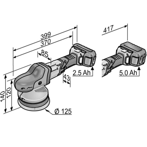 Flex Cordless polisher XCE 8 125 18.0-EC/5.0 SET